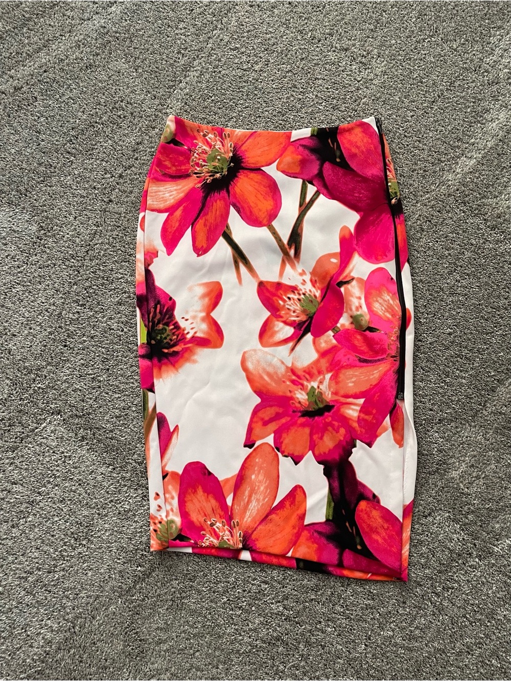 BNWT Floral Pencil Skirt in Hot Pink and Orange